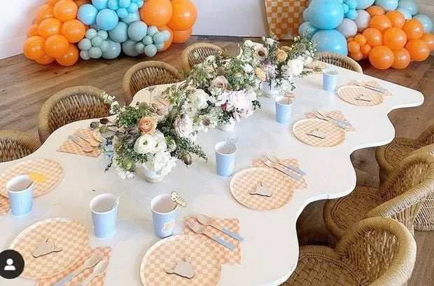 1) Wavy White Table