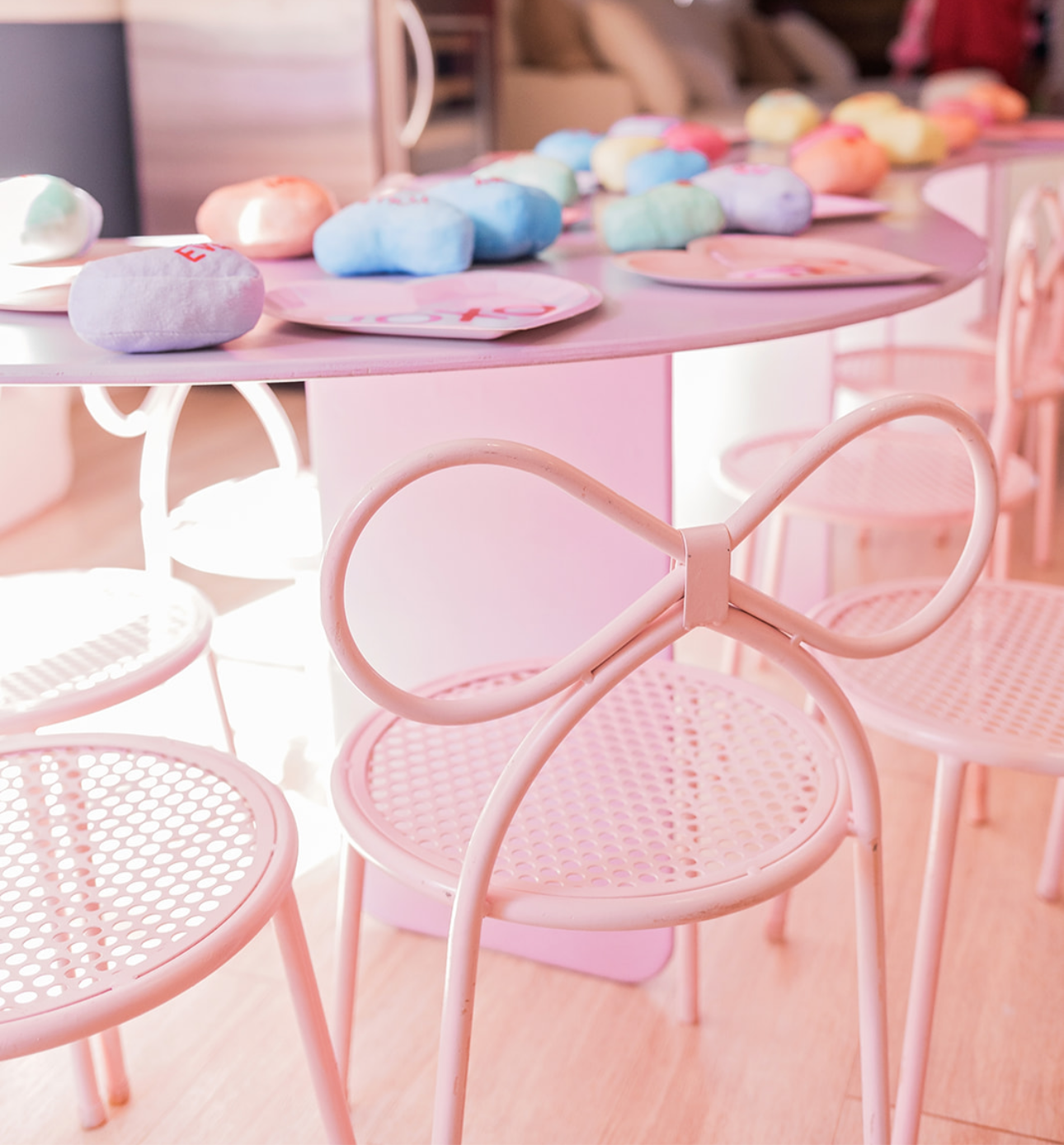 1) Curved Purple Table