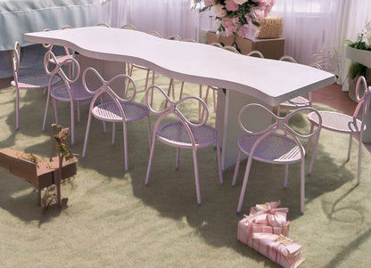 12 Bow Pink Chairs