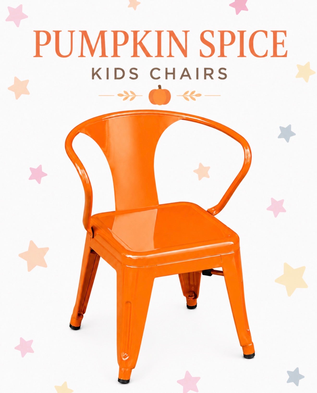 12 Pumpkin Spice orange kids chairs