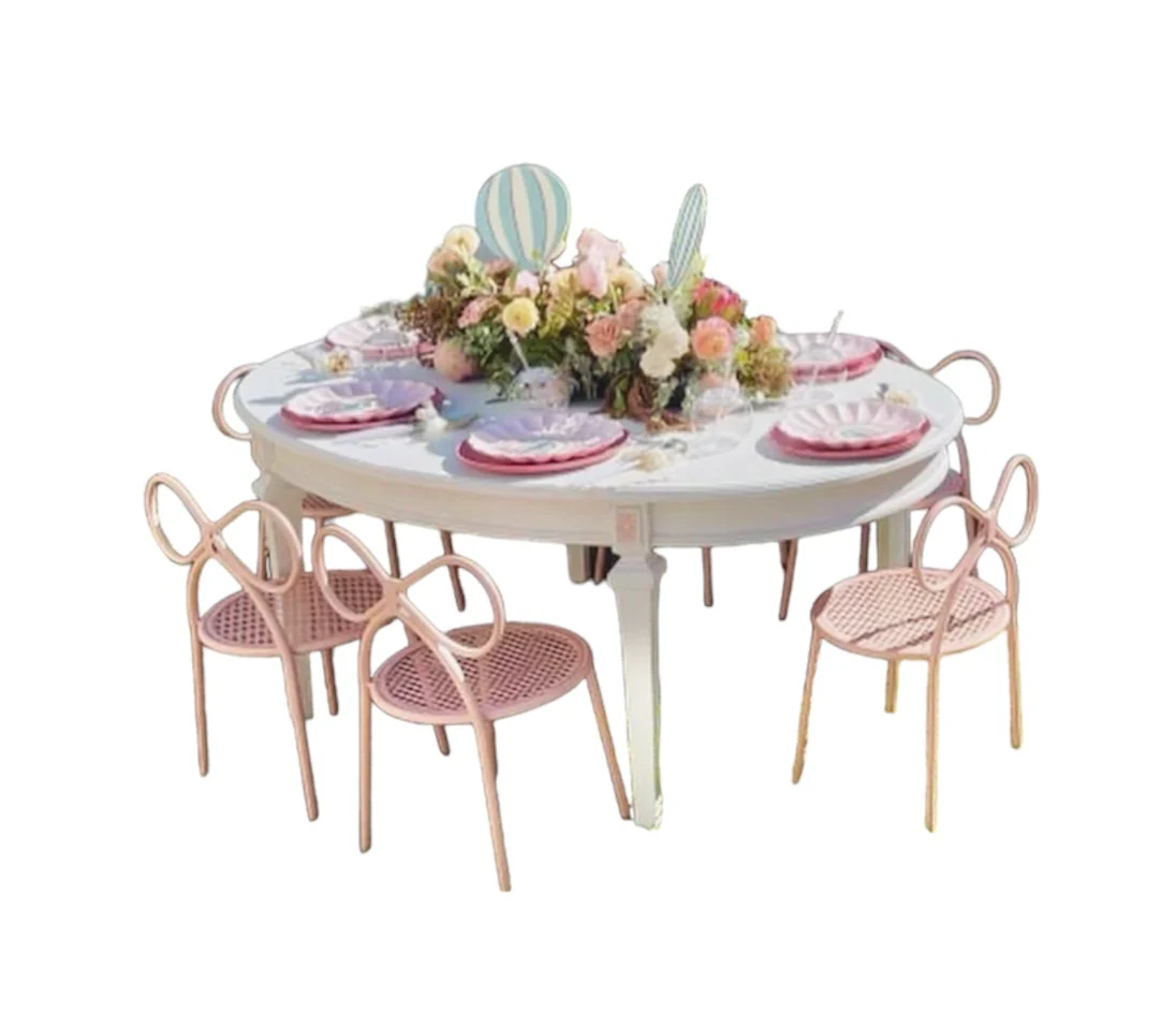 12 Bow Pink Chairs