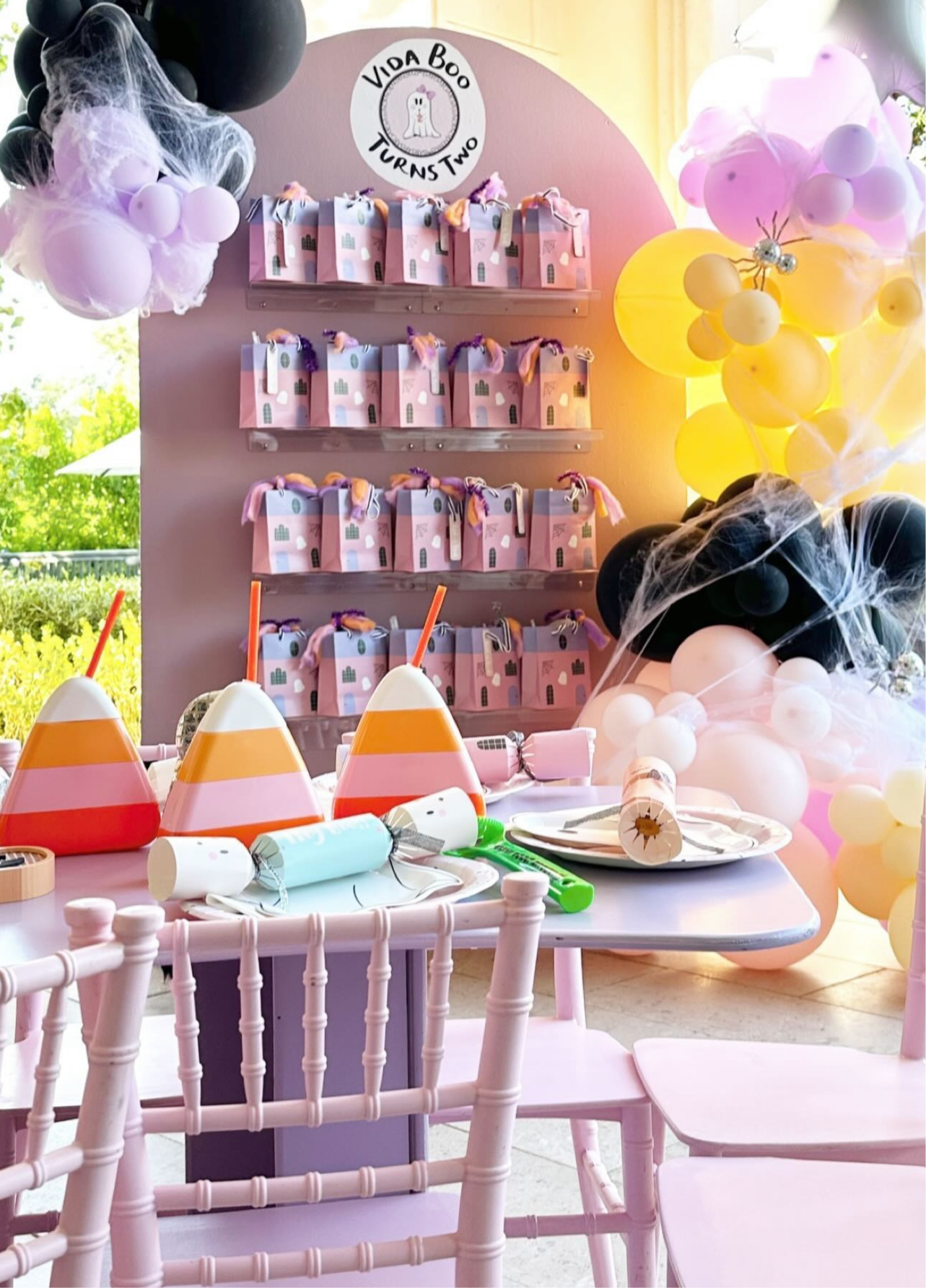 1) Curved Purple Table