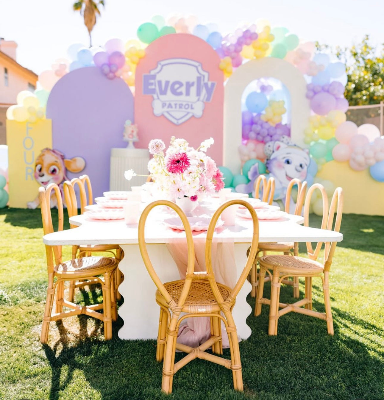 1) Wavy White Table