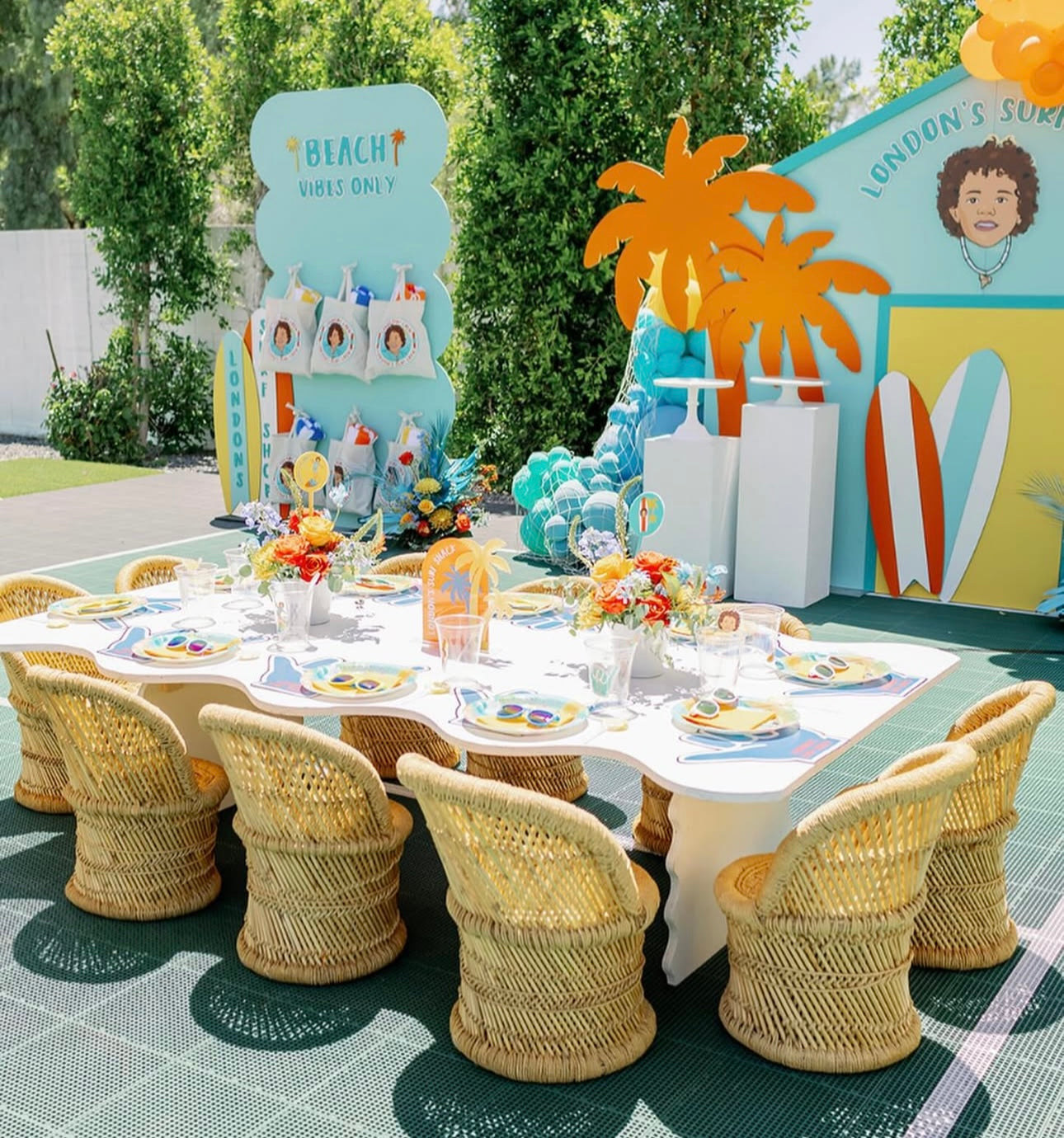 1) Wavy White Table