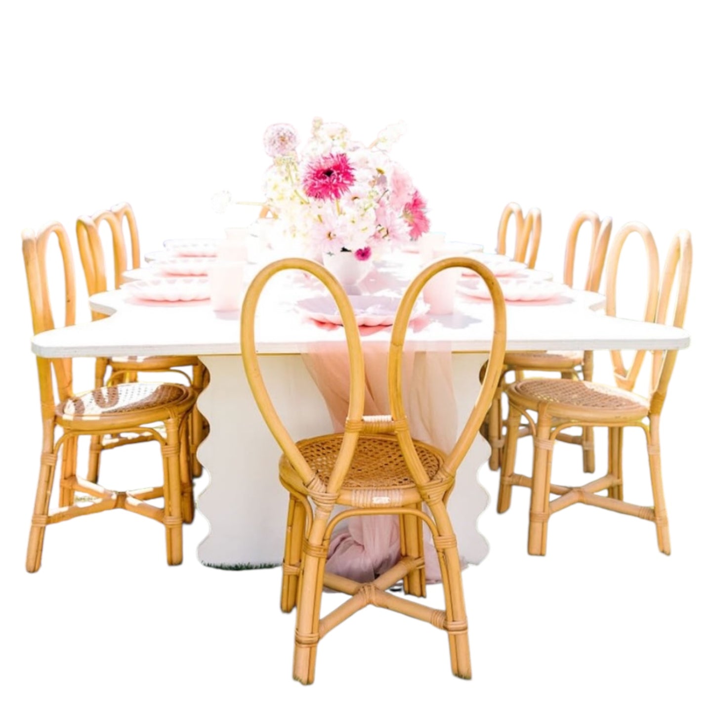 1) Wavy White Table