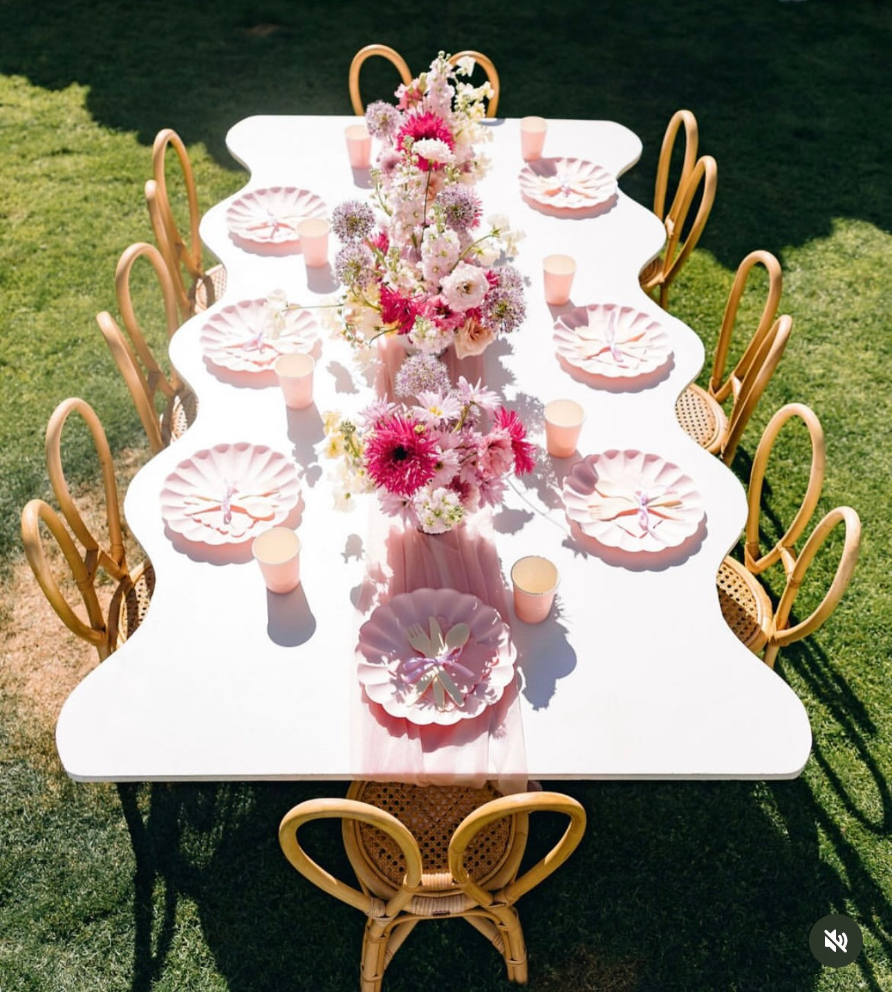 1) Wavy White Table