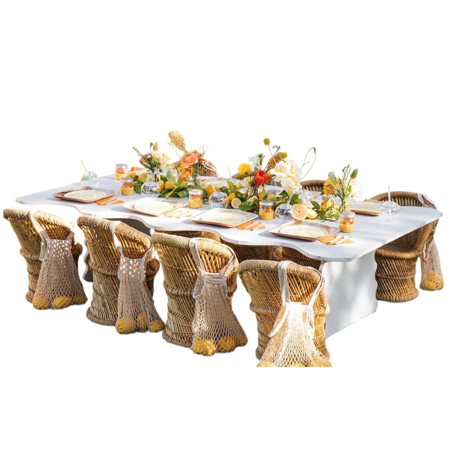 1) Wavy White Table