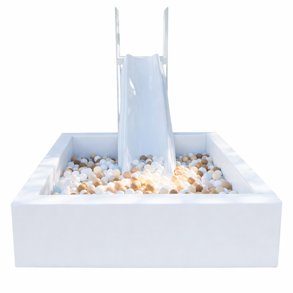 Softplay White Ballpit with slide Medium