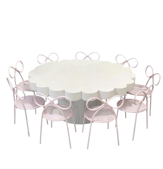 1) Pearly White Round Kids Table